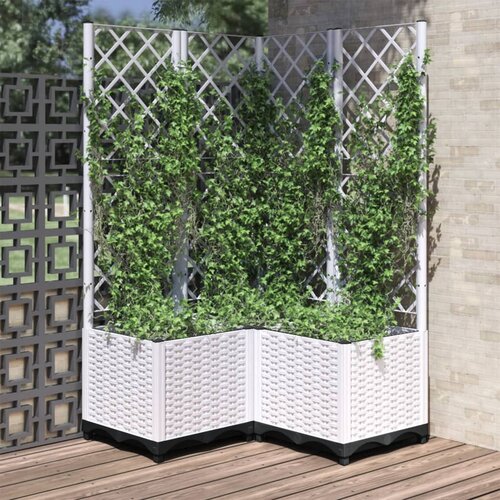  Vrtna sadilica s rešetkom bijela 80 x 80 x 136 cm PP Cene