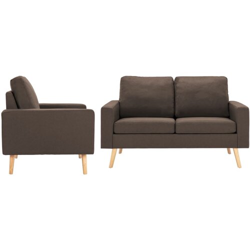  2-dijelni set sofa od tkanine smeđi Cijene