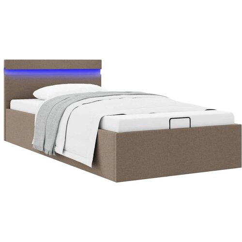  Hidraulični okvir za krevet od tkanine LED smeđe-sivi 90x200 cm Cene