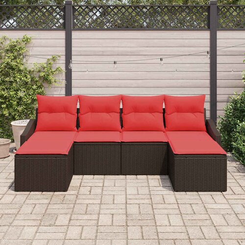  Set sofe 6 kom. Smeđa poliratan 233 x 117 x 85 cm Slike