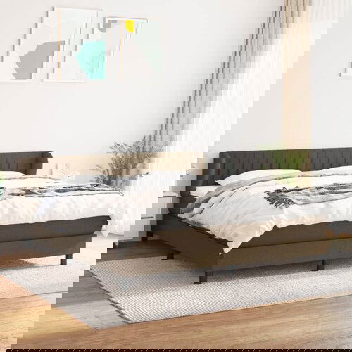 The Living Store Box spring postelja z vzmetnico temno rjava 180x200 cm blago - Box Spring Postelja, (21499448) Slike