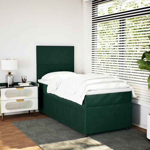 Box spring krevet s madracem tamnozeleni 90x200 cm bar&amp;scaron;unasti Slike