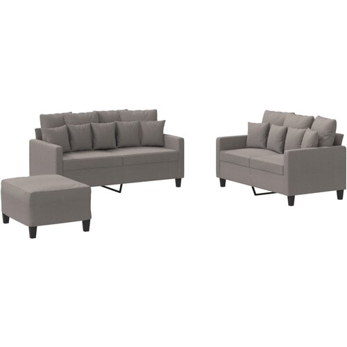 Maison Chic Sedežna garnitura - kavč z blazinami 3-delna taupe blago, (21728164) Cene