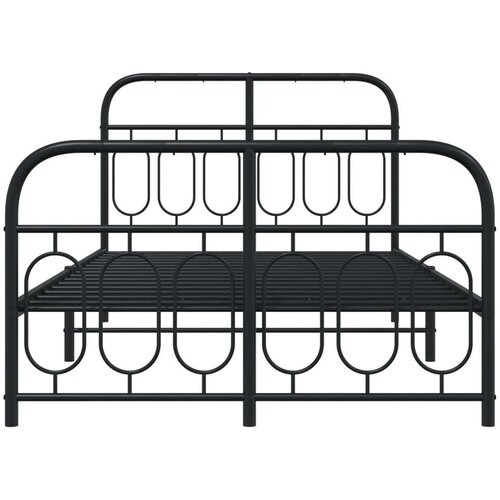 VidaXL metalni okvir kreveta uzglavlje i podnožje crni 120x190 cm Slike