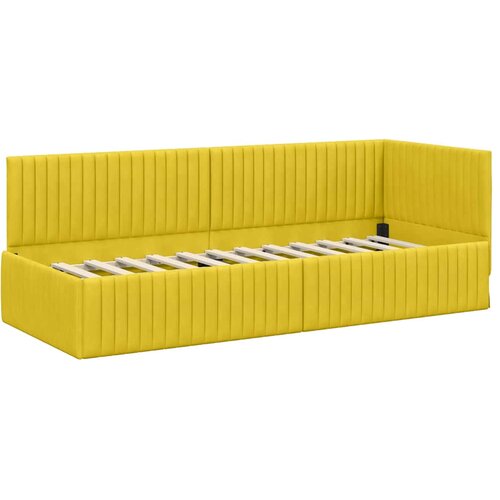  Kutni okvir kreveta s uzglavljem Žuta 80 cm x 200 cm Bar&amp;scaron;un Slike