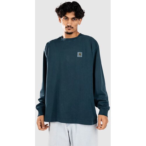 Carhartt WIP Vista Majica z dolgimi rokavi deep lagoon garment dyed Slike