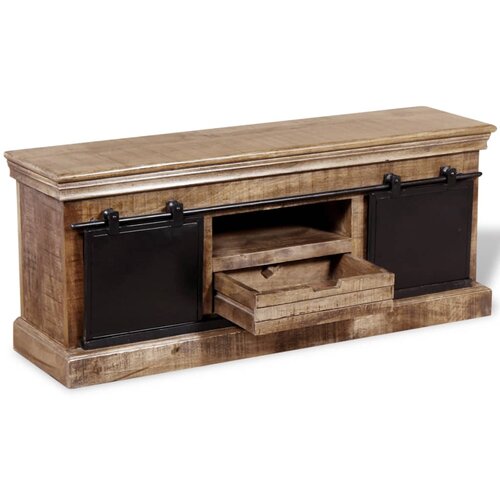  Ormarić s 2 Klizna Vrata Masivno Mango Drvo 110x30x45 cm Slike