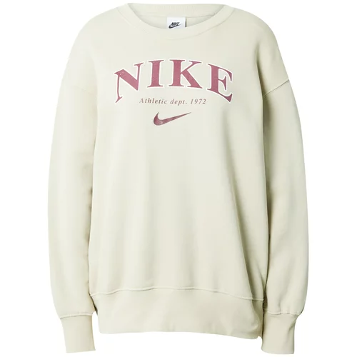 Nike Sportswear Sweater majica sivkasto bež / ljubičasto crvena / bijela