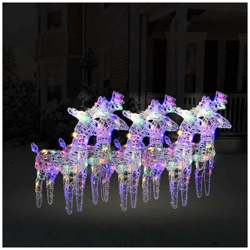  Božični severni jeleni 6 kosa večbarvni 240 LED akril