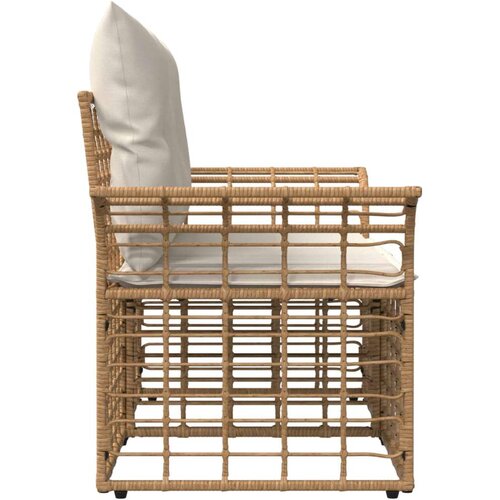  loveseat 2 pcs Prirodna i krema bijela poliratan - Prirodna i kremasto bijela Zakrivljeni Slike