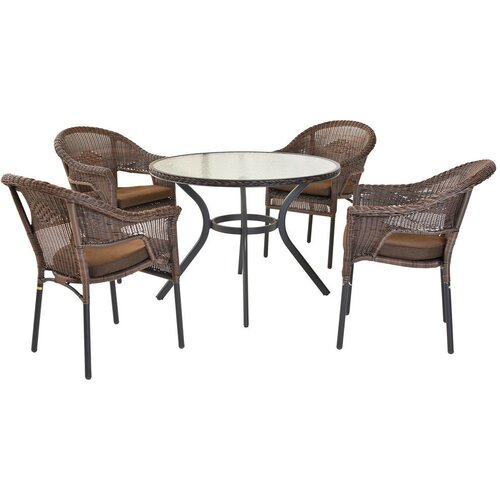 Gardenson VRTNA GARNITURA RAVENNA aluminij barve grafita, temno rjava Slike