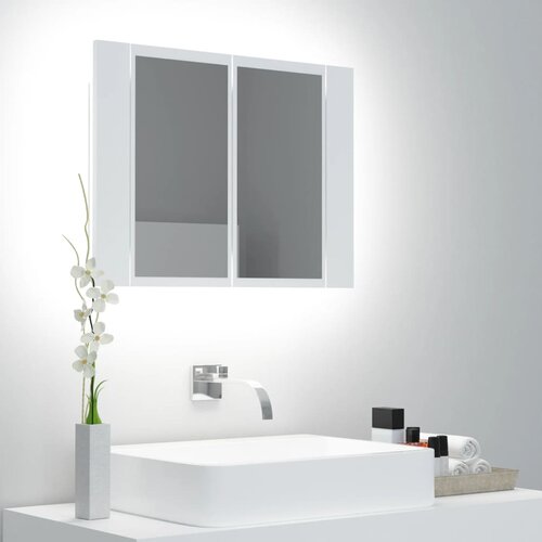Furnova LED kopalniška omarica z ogledalom bela 60x12x45 cm akril, (21947118) Cene