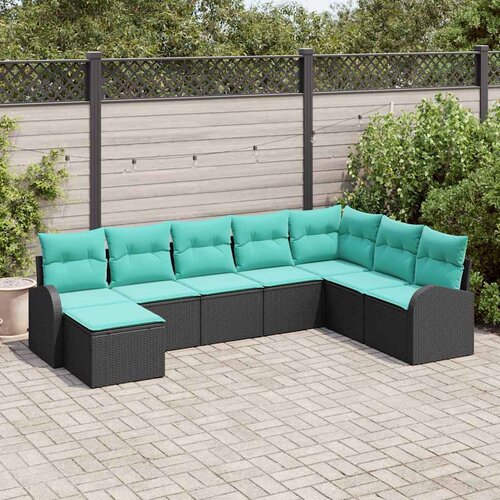  Set sofe 8 kom. Smeđa i crvena poliratan 289 x 179 x 85 cm Cijene