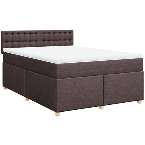 VidaXL Box spring postelja z vzmetnico temno rjav 140x190 cm blago, (21305291) Slike