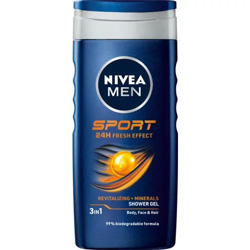 Nivea Men Sport gel za prhanje za telo in obraz 250 ml za moške