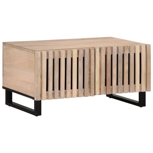 The Living Store Klubska mizica bela 80x51x40 cm trden mangov les - Klubska Mizica, (21573530) Cene