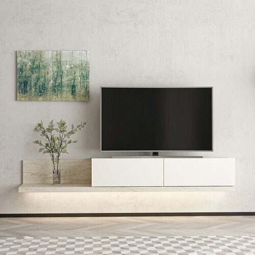 Hanah home TV komoda Nora 20515, 160 cm, Moonstone / travertin Cene
