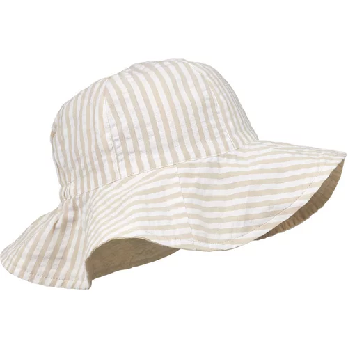 Liewood šeširić amelia seersucker stripe sandy/white