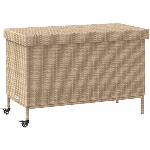 vidaXL Vrtna kutija za pohranu s kotačima miješana bež 110x55x73 cm Cijene