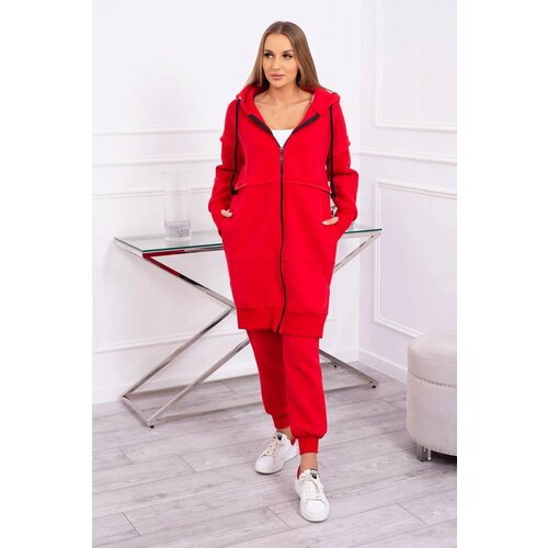 Kesi Insulated set with a long sweatshirt red Cene