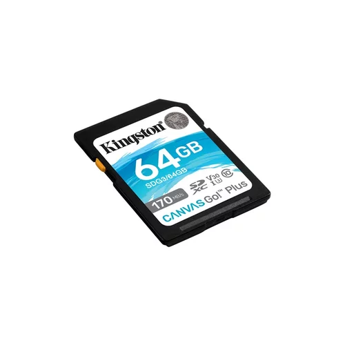 Kingston Canvas Go! Plus SD 64GB Class 10 UHS-I U3 V30 A2 (SDG3/64GB) spominska kartica