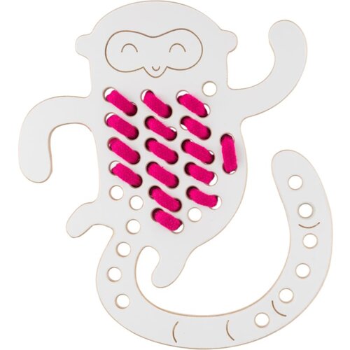 Milin Big Wooden Lacing Toy Monkey Amelia aktivna igračka 20 cm x 17,5 cm x 0,7 cm 1 kom Slike