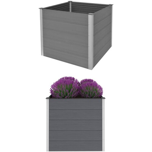 VidaXL Vrtna Posuda za Sadnju WPC 100x100x91 cm Siva Slike