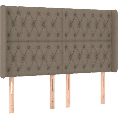  Krevet box spring s madracem LED smeđesivi 140x190 cm tkanina Slike