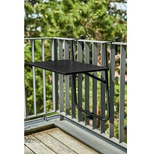 SUNFUN Balkonska miza Sunfun Melina (d 62 x š 60 cm, jeklo, črna)
