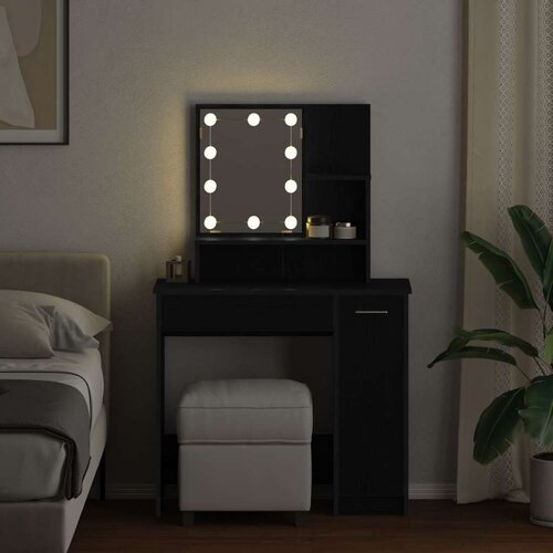  LEDtoaletni stolić u crnom hrastu - 86.5 x 35 x 136 cm Slike