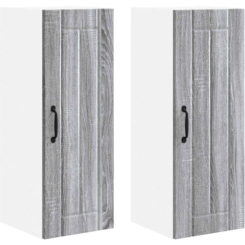  Ormar za Zid Lucca 2 pcs Siva sonoma 30 x 31 x 80 cm Slike