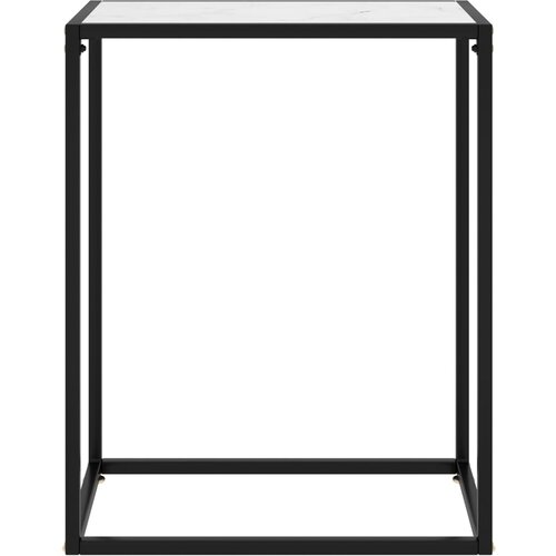 Maison Chic konzolna miza - miza ob steni bela 60x35x75 cm kaljeno steklo, (21786295) Cene