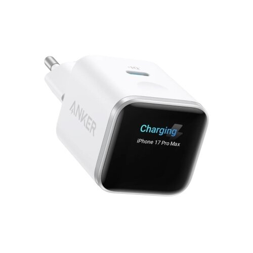 Anker Nano polnilec 45W USB-C beli pametni prikaz Slike