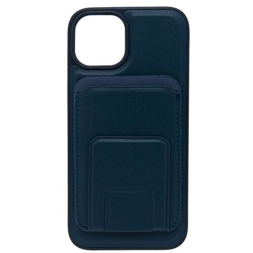 Maska za telefon LEATHER MAGSAFE WALLET za Iphone 14, Tamnoplava Cene