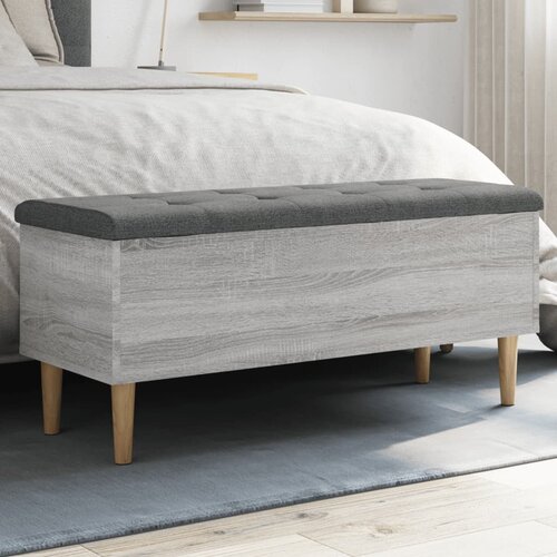 vidaXL Klop za shranjevanje siva sonoma 102x42x46 cm inženirski les Cene