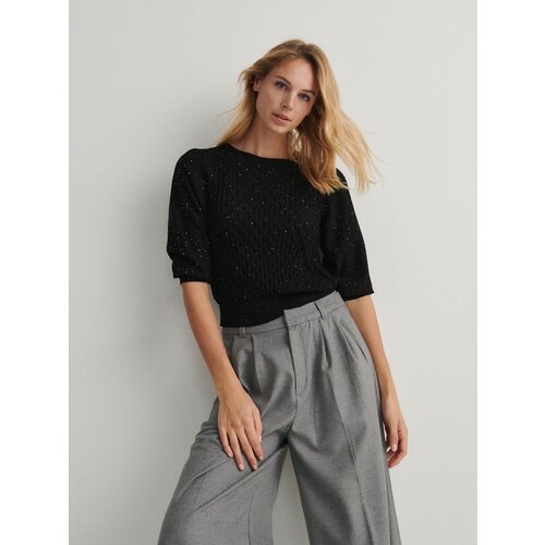 Reserved bluza iz džersija - črna Cene