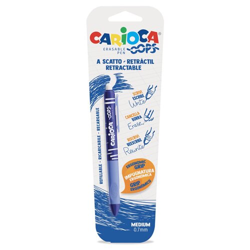 Carioca Oops modri izbrisljivi kemični svinčnik s pritisnim gumbom 0,7mm - Cene