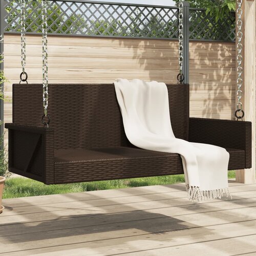 vidaXL Gugalna klop rjava 119x56x48 cm poli ratan Cene