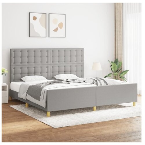  Okvir za krevet s uzglavljem svjetlosivi 200x200 cm od tkanine Cene