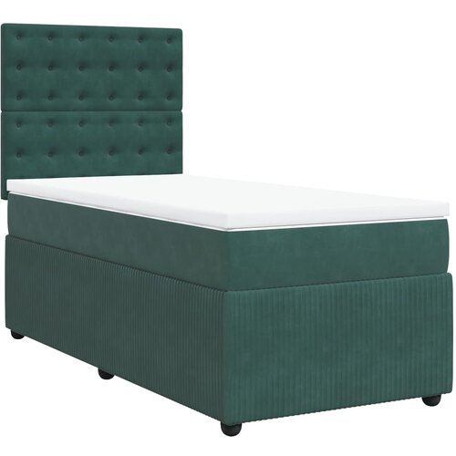 vidaXL Box spring krevet s madracem tamnozeleni 90x190 cm baršunasti Cijene