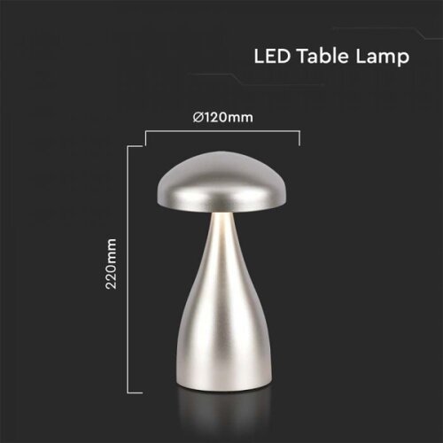  LED prigu&amp;scaron;iva punjiva stona lampa LED/1W/5V 3000-6000K 1800 mAh srebrna Slike