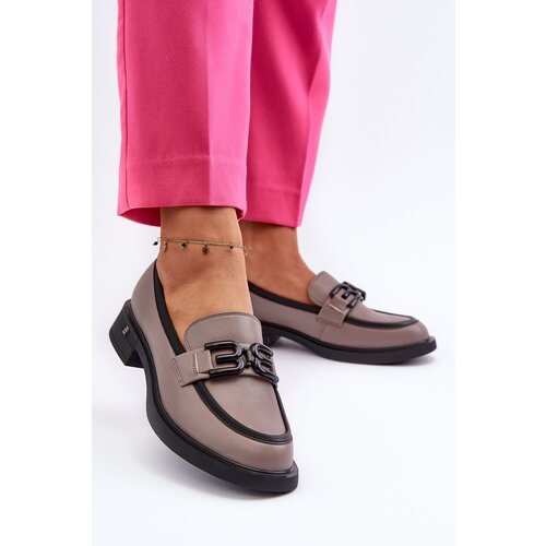 Kesi Elegant women's leather loafers, dark beige Triana Cijene