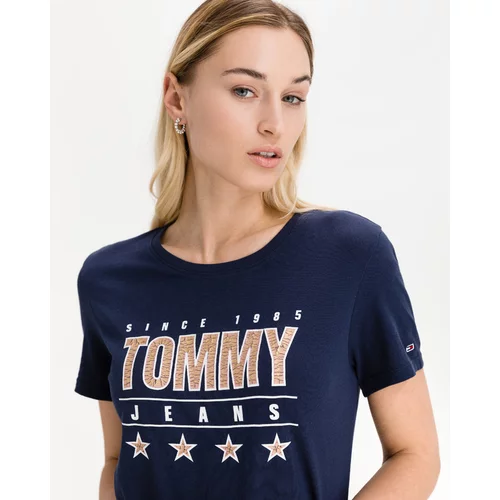 Tommy Jeans Slim Metallic Majica Modra