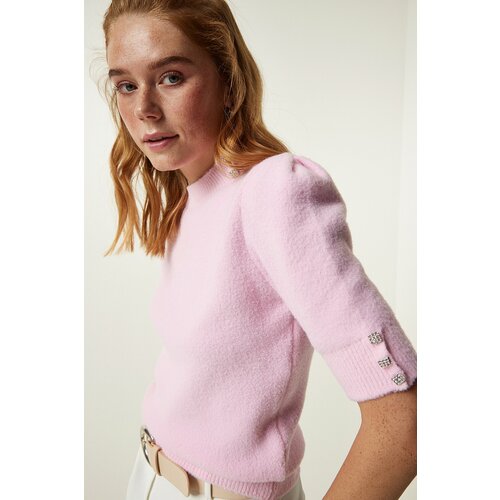 Happiness İstanbul Light Pink Soft Textured Seasonal Knitwear Blouse Slike