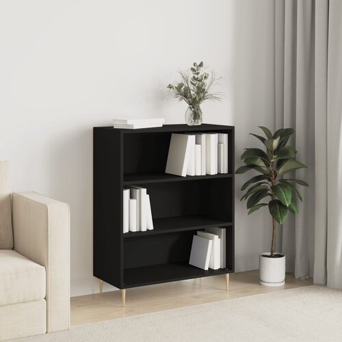 vidaXL Knjižna omara črna 69,5x32,5x90 cm inženirski les Cene