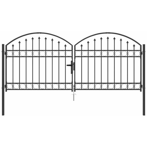 vidaXL Ograjna vrata ASSEN 301 x 175,5 cm Jeklo Siva Zaklenljivo, (5000301063) Cene