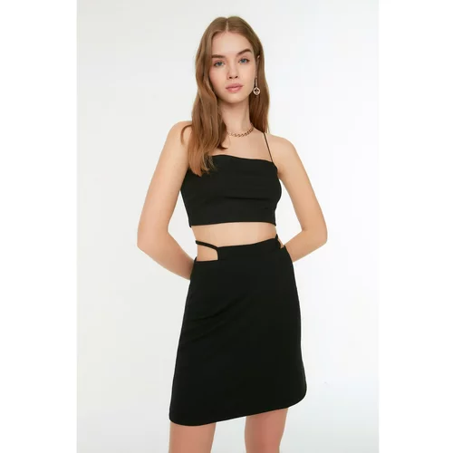 Trendyol Black Knitted Waistline Skirt