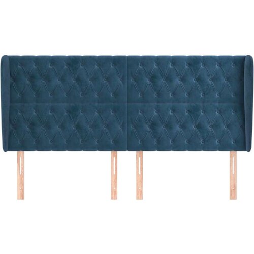  Uzglavlje s u&amp;scaron;ima tamnoplavo 183x23x118/128 cm bar&amp;scaron;unasto Slike