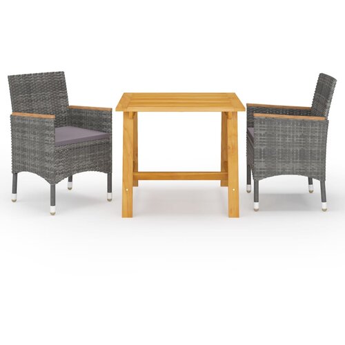  3-dijelni vrtni blagovaonski set sivi Cijene