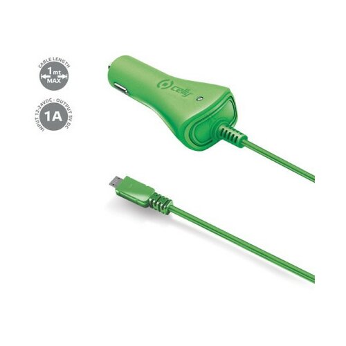 Celly auto punjač sa kablom u zelenoj boji ( CCMICROG ) Cene